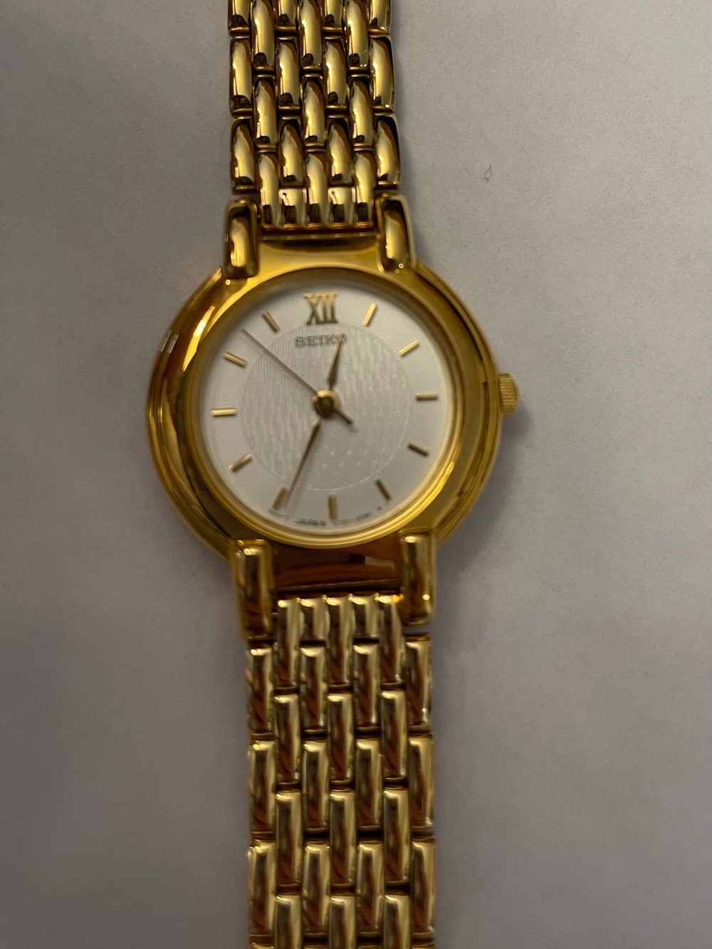 Seiko Gold-Tone Women's Bracelet Watch with White Dial